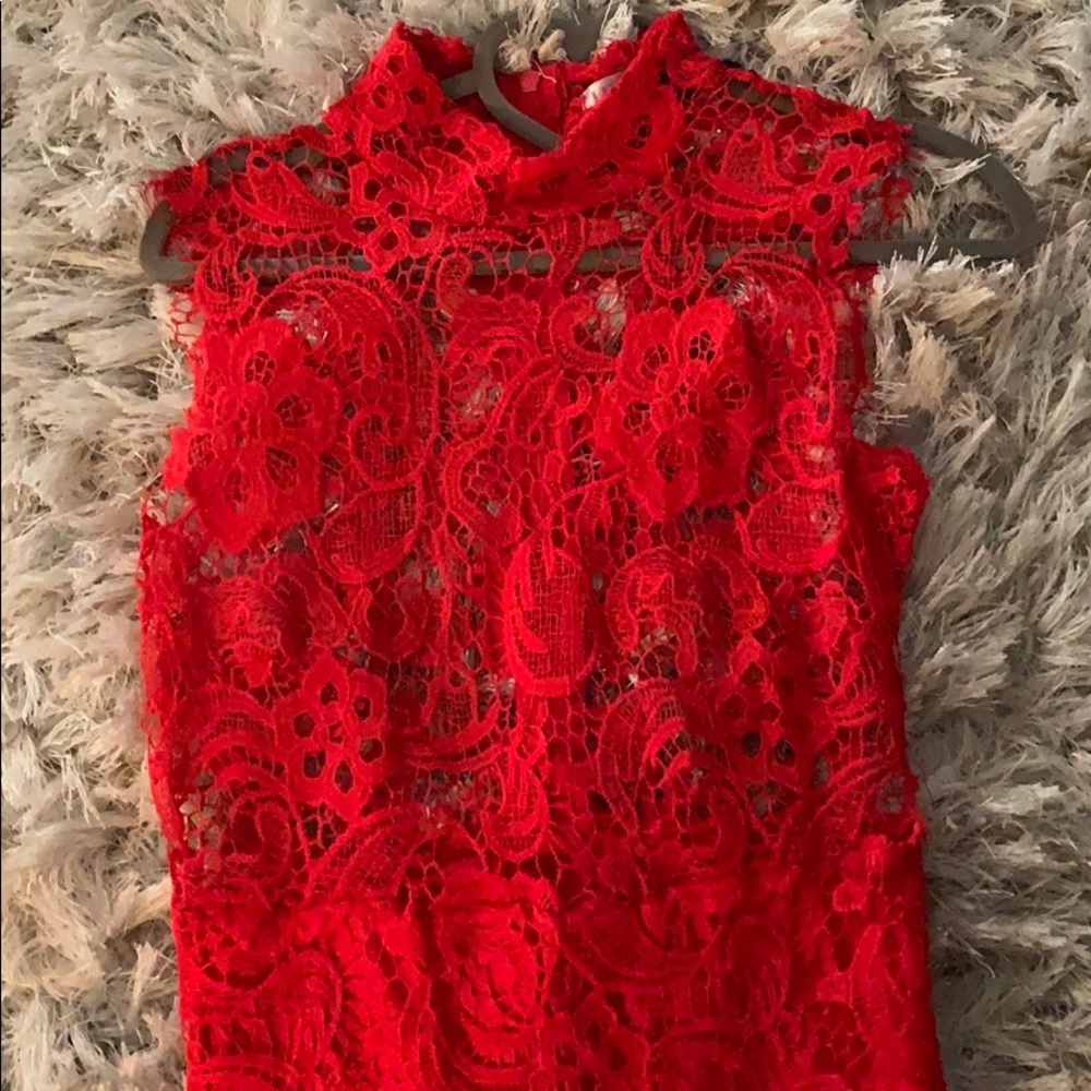Night out Red see through dress.